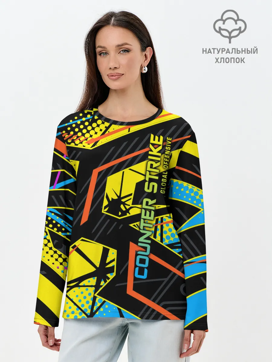 Лонгслив женский. Хлопок / Counter-Strike