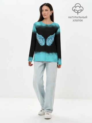 Лонгслив женский. Хлопок / Крылья Ангела