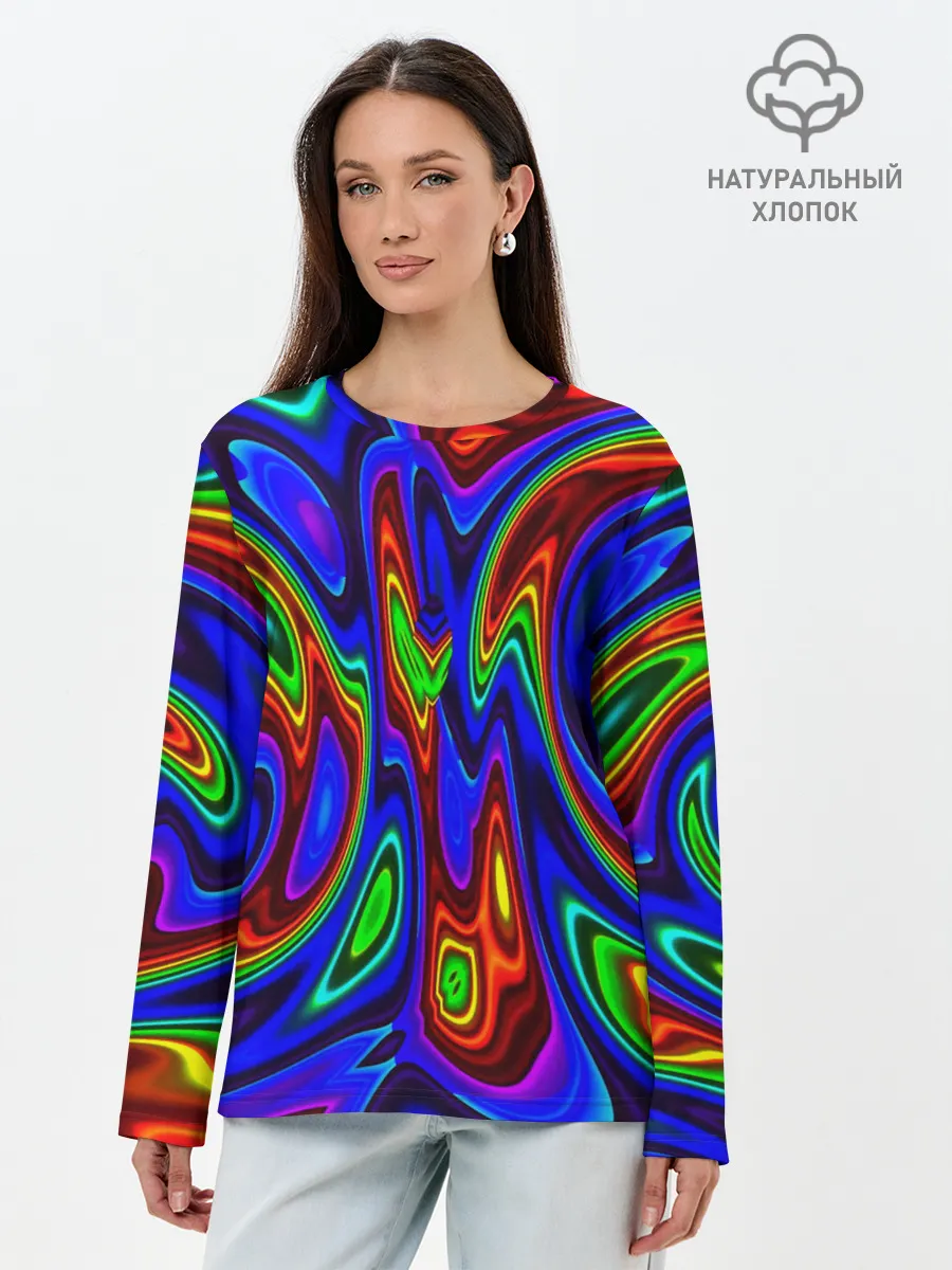 Лонгслив женский. Хлопок / НЕОНОВЫЕ КРАСКИ