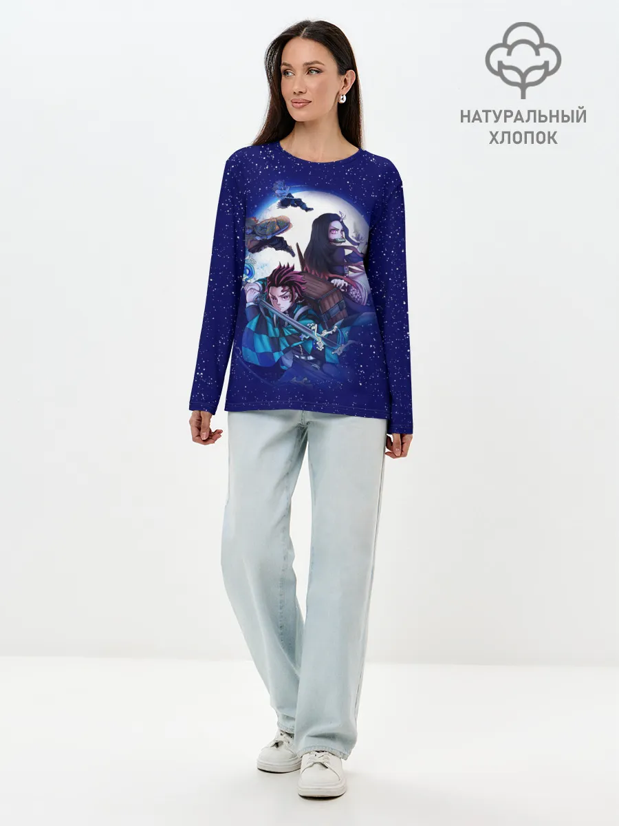 Лонгслив женский. Хлопок / магическая битва
