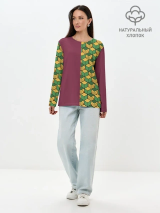 Лонгслив женский. Хлопок / ГИЮ ТОМИОКА / KIMETSU NO YAIBA