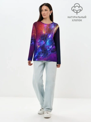 Лонгслив женский. Хлопок / Universe Neon