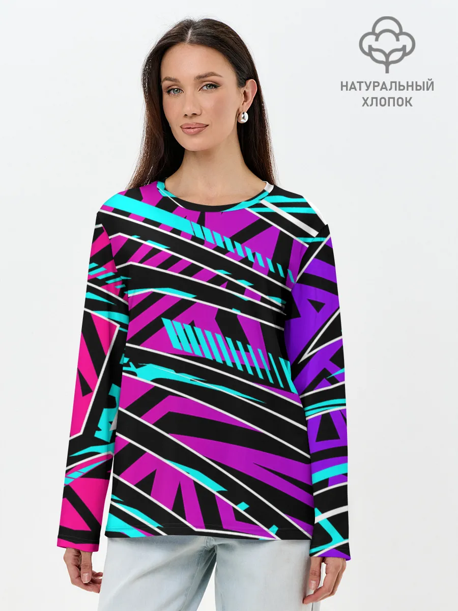 Лонгслив женский. Хлопок / Форма для фитнеса