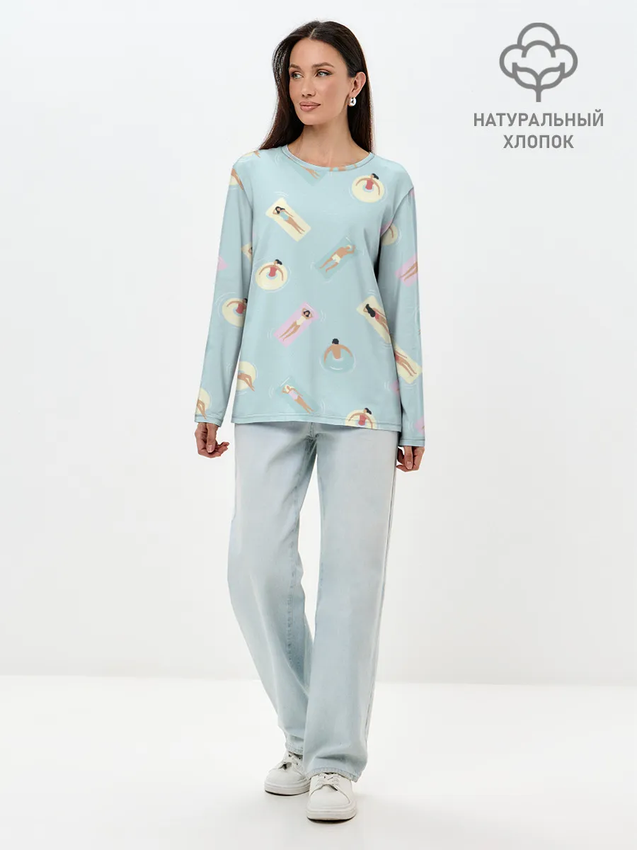 Лонгслив женский. Хлопок / Пляжный сезон