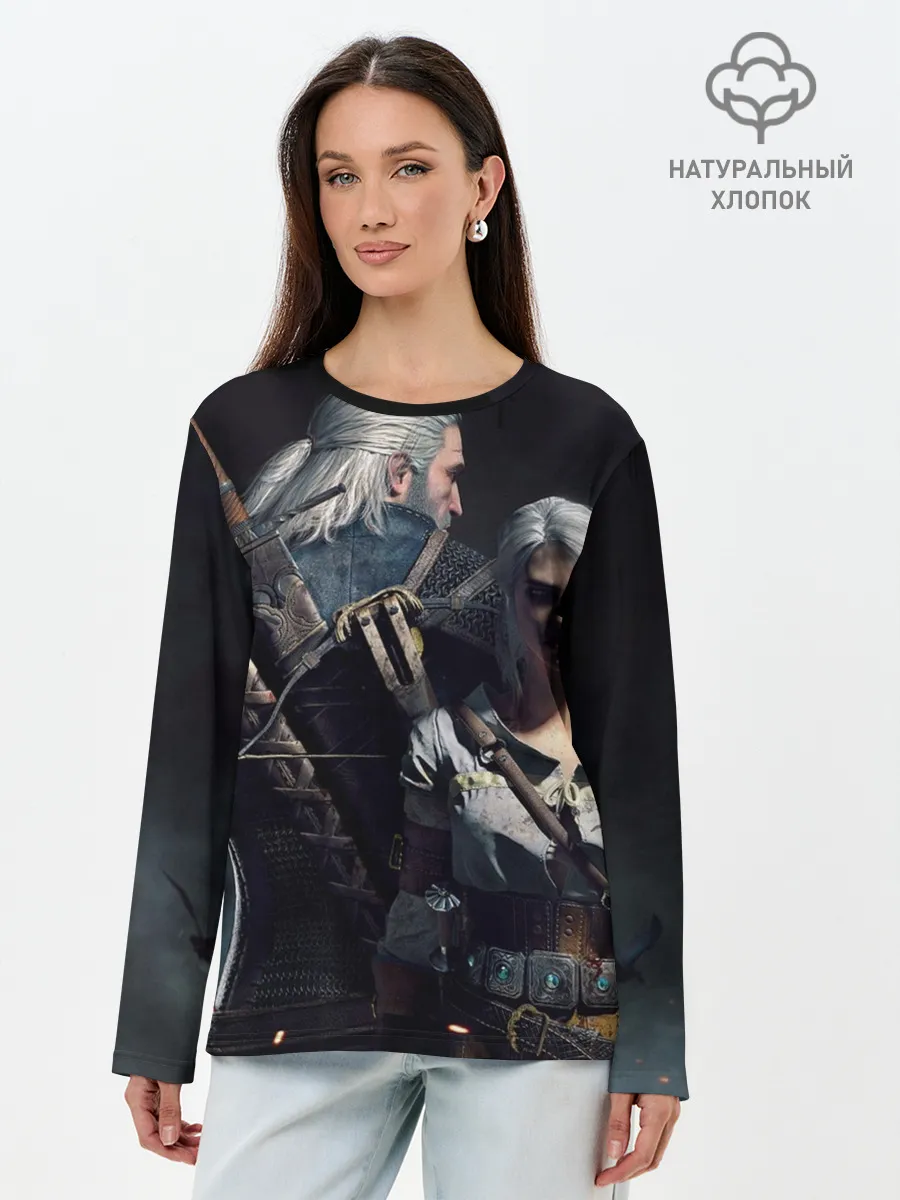 Лонгслив женский. Хлопок / Ведьмак Геральд