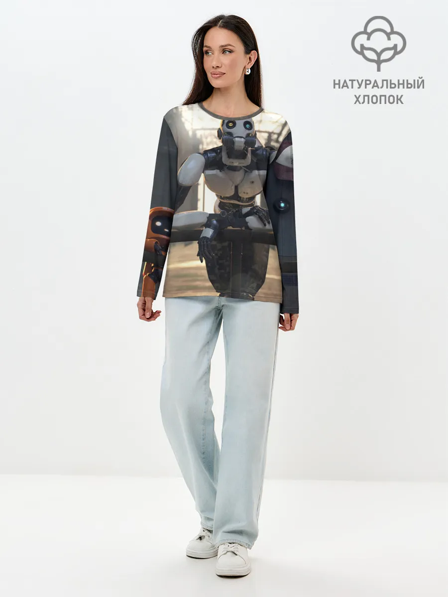 Лонгслив женский. Хлопок / Любовь Смерть Роботы