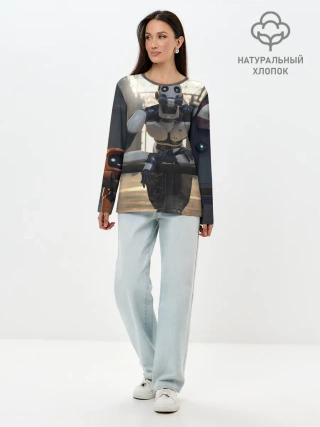 Лонгслив женский. Хлопок / Любовь Смерть Роботы