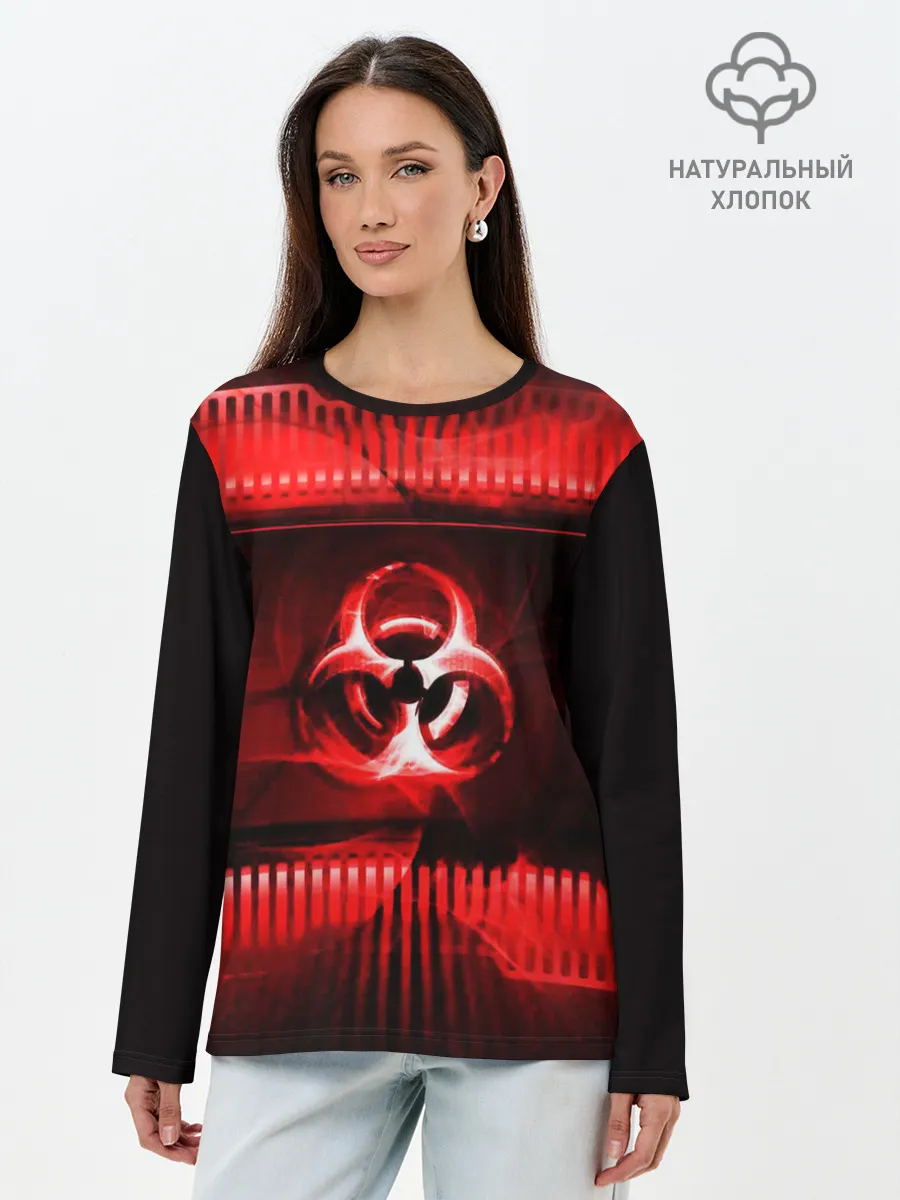 Лонгслив женский. Хлопок / BIOHAZARD