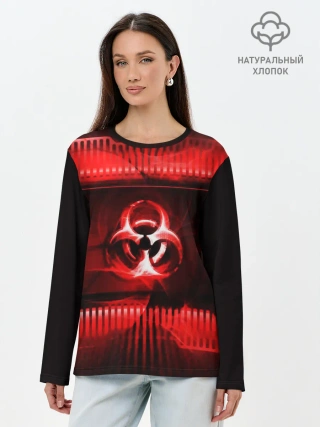 Лонгслив женский. Хлопок / BIOHAZARD