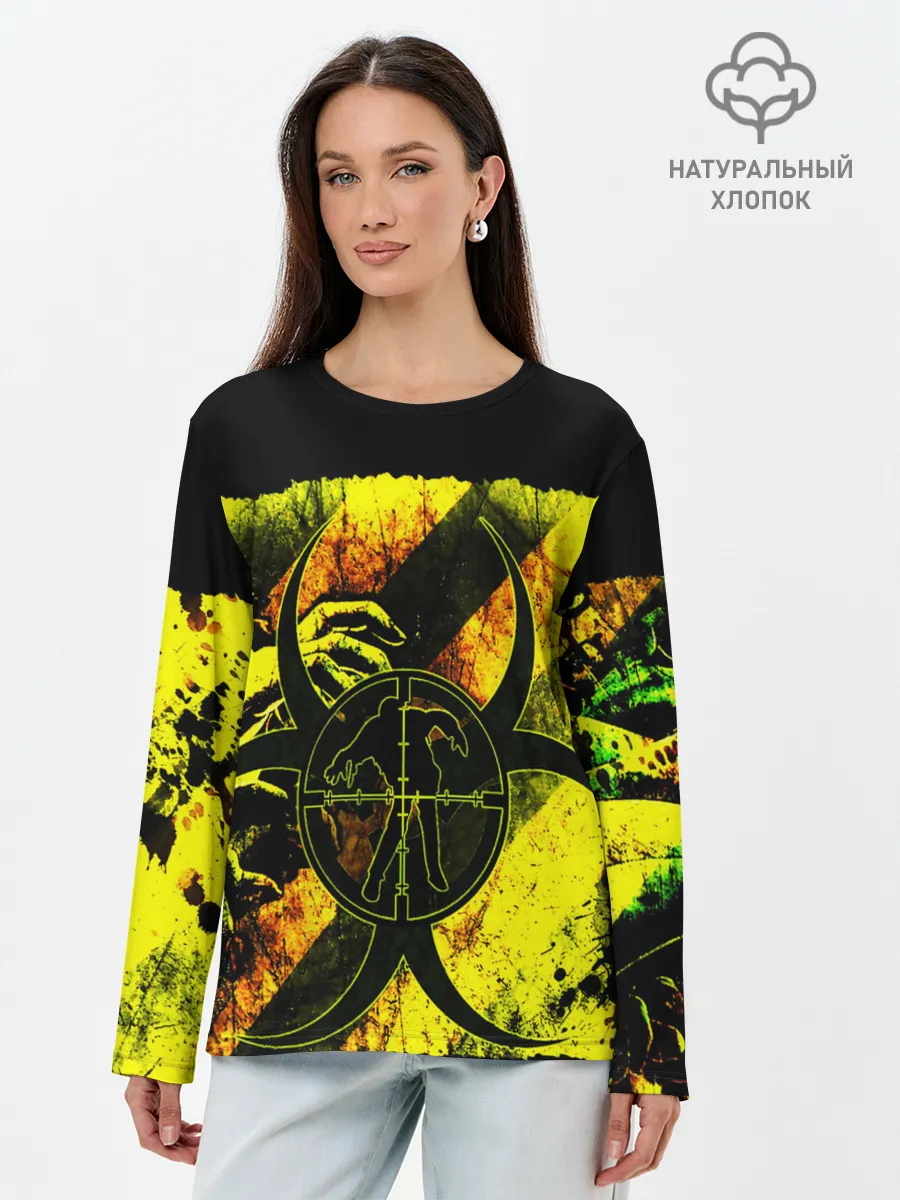 Лонгслив женский. Хлопок / BIOHAZARD