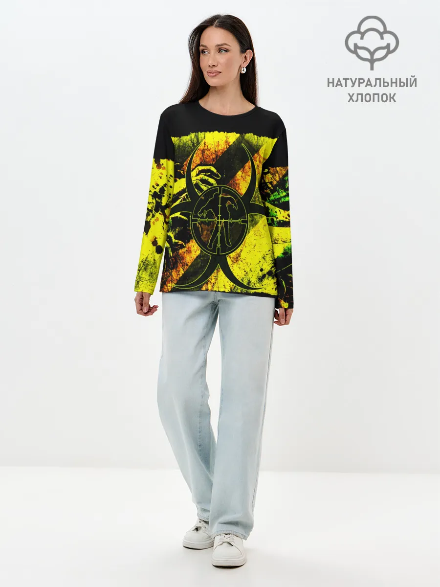 Лонгслив женский. Хлопок / BIOHAZARD
