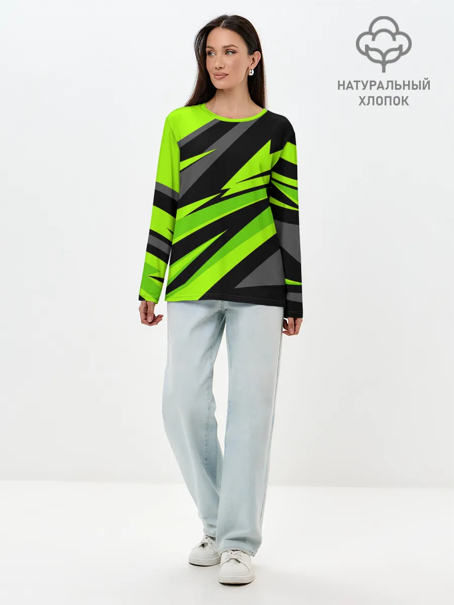 Лонгслив женский. Хлопок / Форма для фитнеса