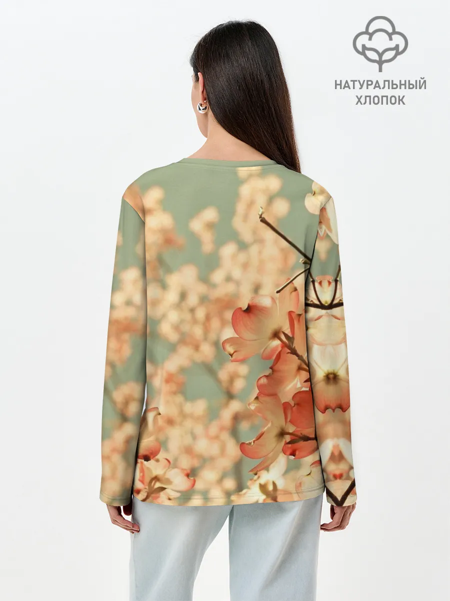 Лонгслив женский. Хлопок / Flowers