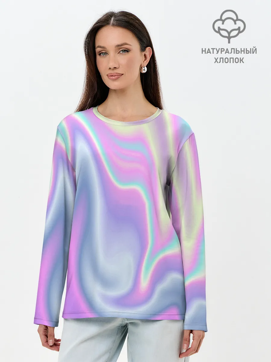 Лонгслив женский. Хлопок / Vaporwave
