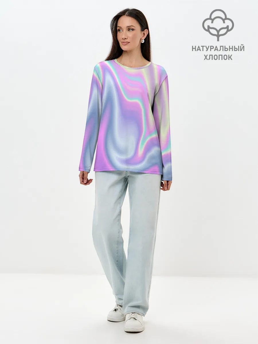 Лонгслив женский. Хлопок / Vaporwave