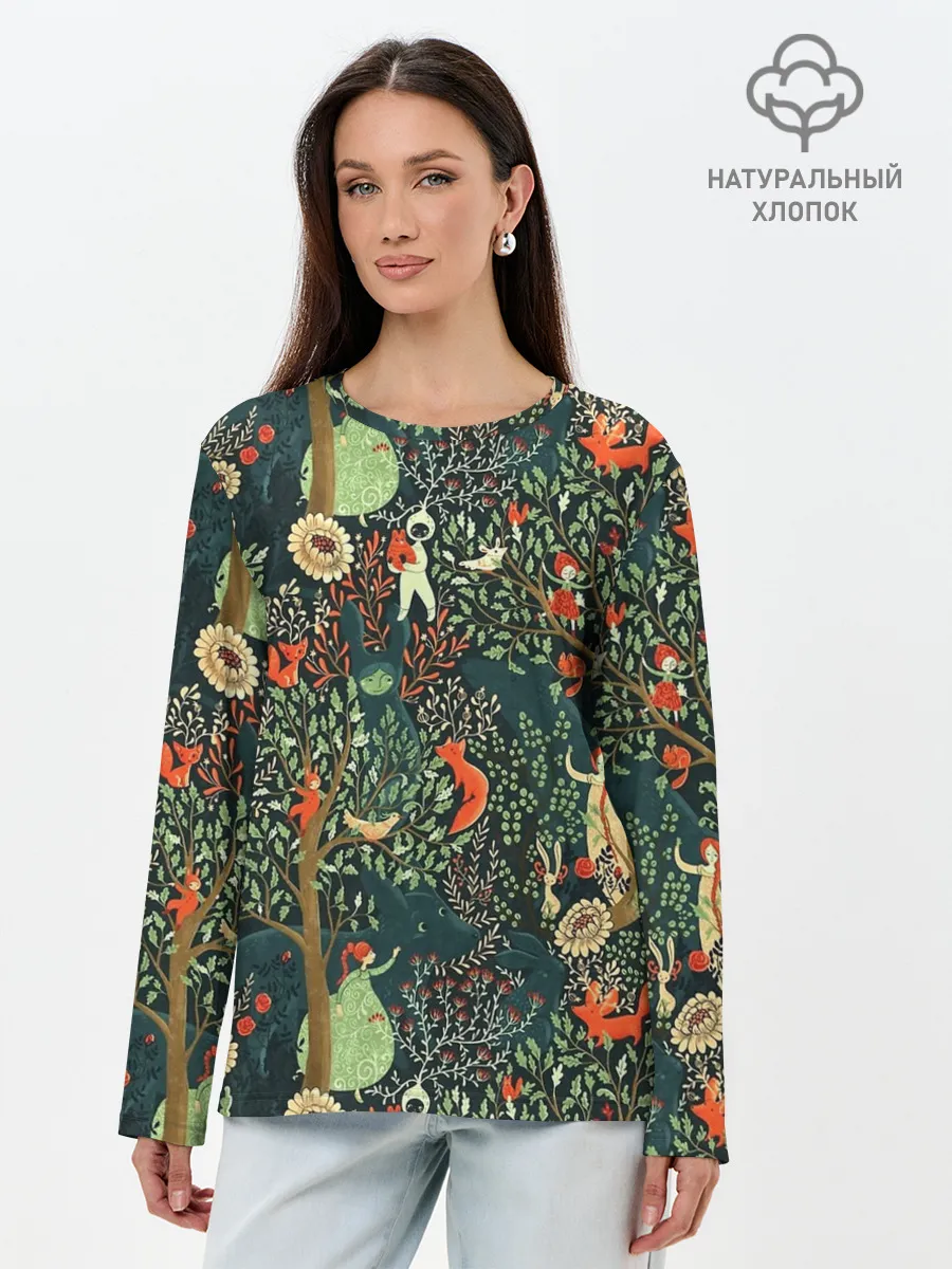 Лонгслив женский. Хлопок / Abstraction Pattern