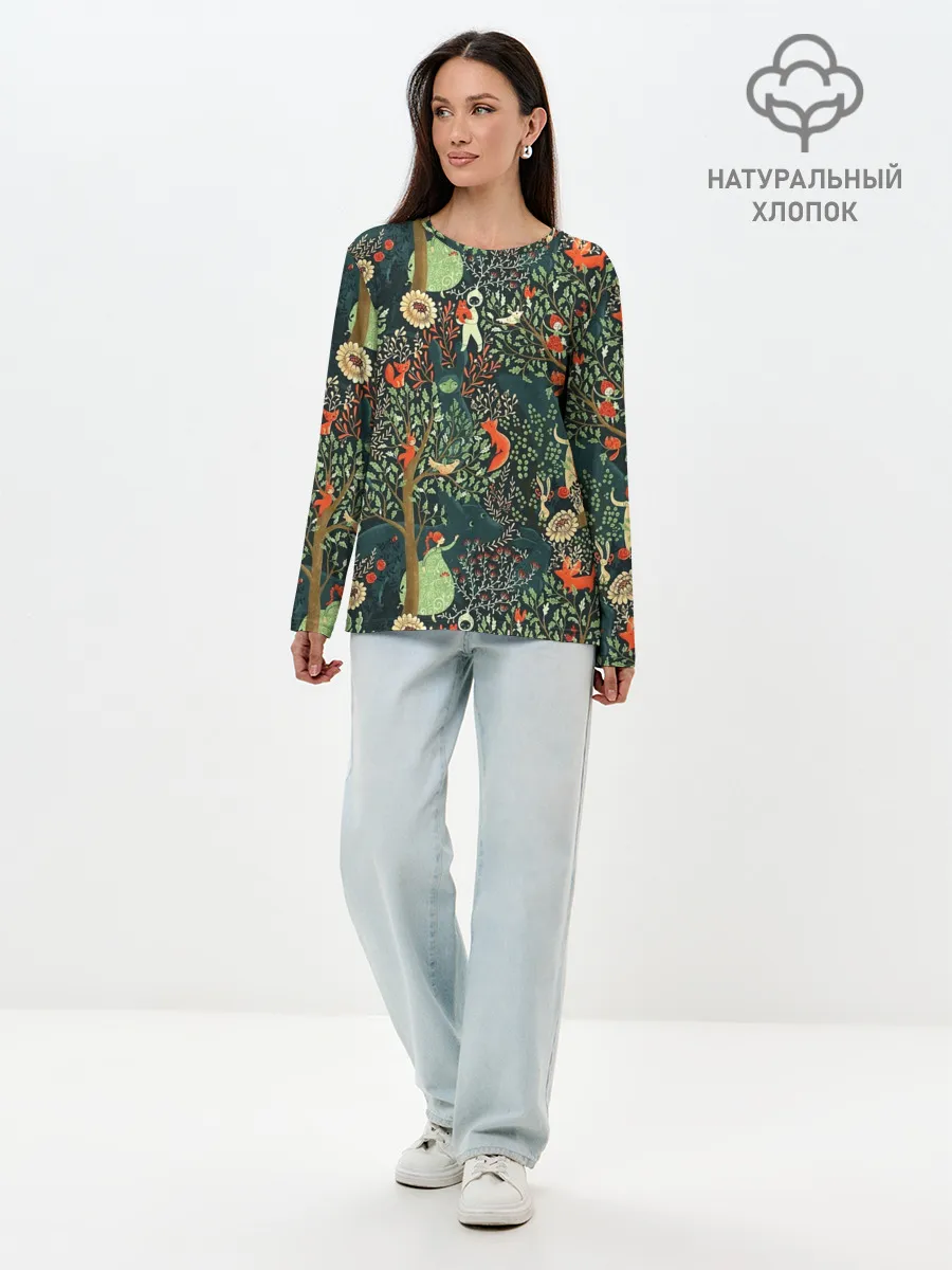 Лонгслив женский. Хлопок / Abstraction Pattern