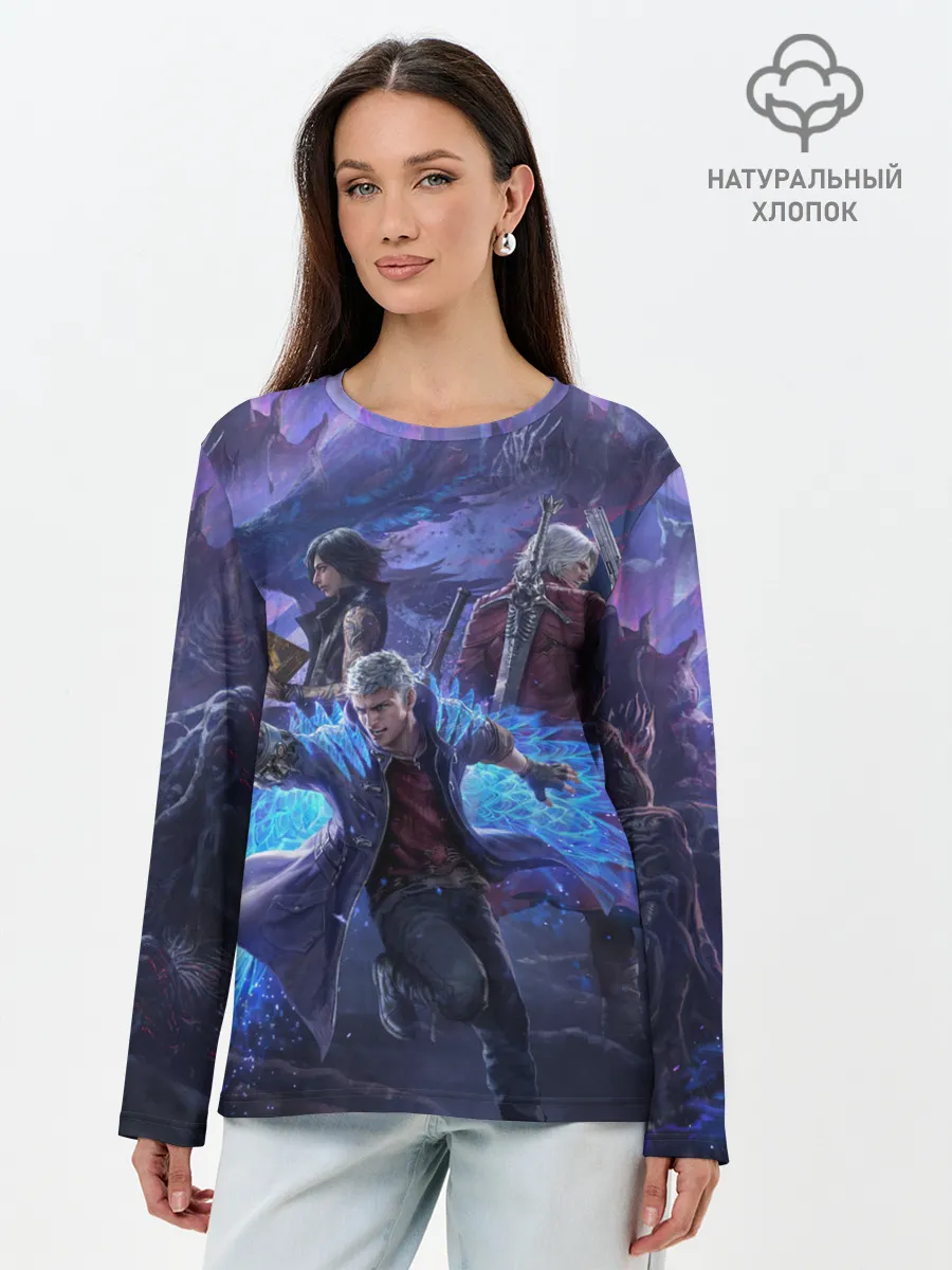 Лонгслив женский. Хлопок / DEVIL MAY CRY | ДЕВИЛ МАЙ КРАЙ