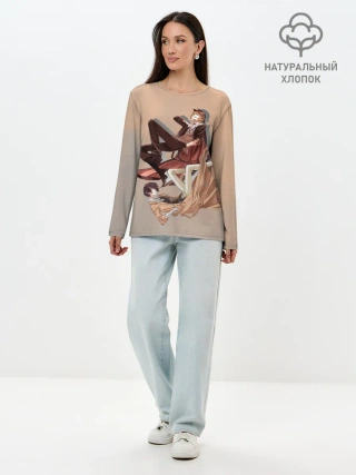 Лонгслив женский. Хлопок / Дазай и Чуя
