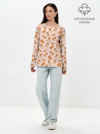 Лонгслив женский. Хлопок / Корги