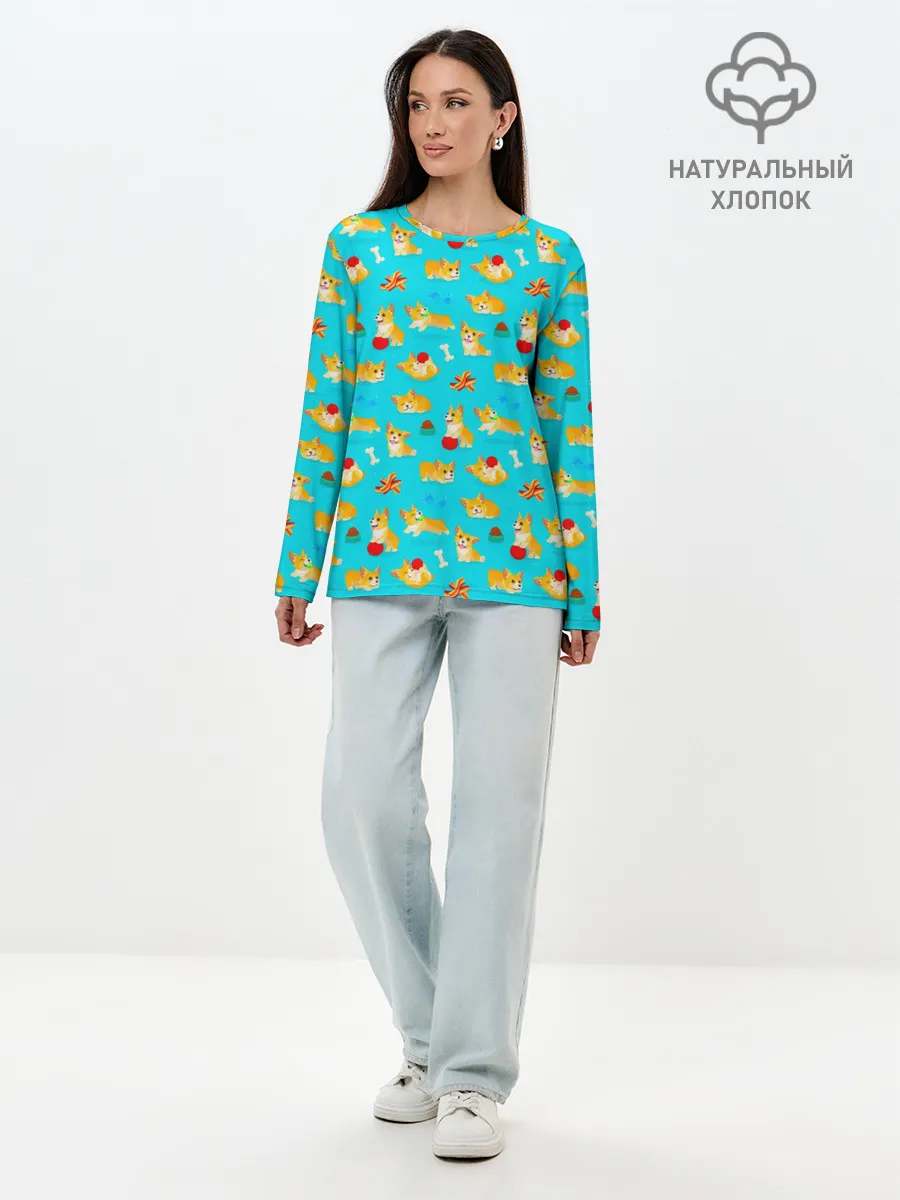 Лонгслив женский. Хлопок / Корги