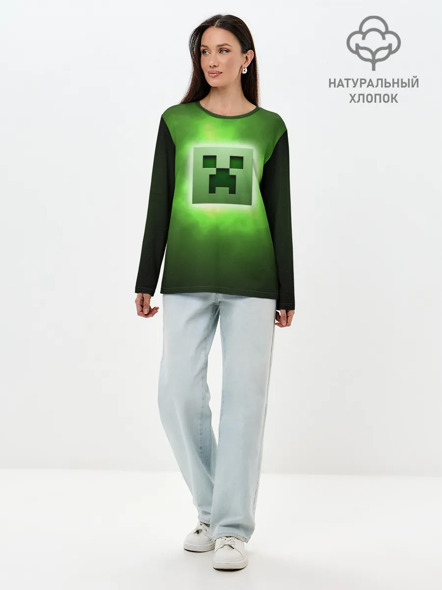 Лонгслив женский. Хлопок / MINECRAFT | МАЙНКРАФТ