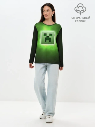 Лонгслив женский. Хлопок / MINECRAFT | МАЙНКРАФТ