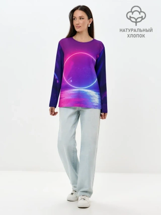 Лонгслив женский. Хлопок / НЕОНОВЫЙ КРУГ