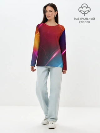 Лонгслив женский. Хлопок / НЕОНОВАЯ АБСТРАКЦИЯ
