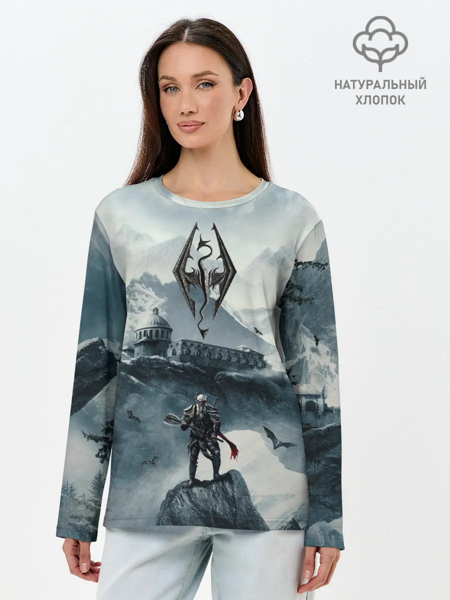 Лонгслив женский. Хлопок / Skyrim Warrior