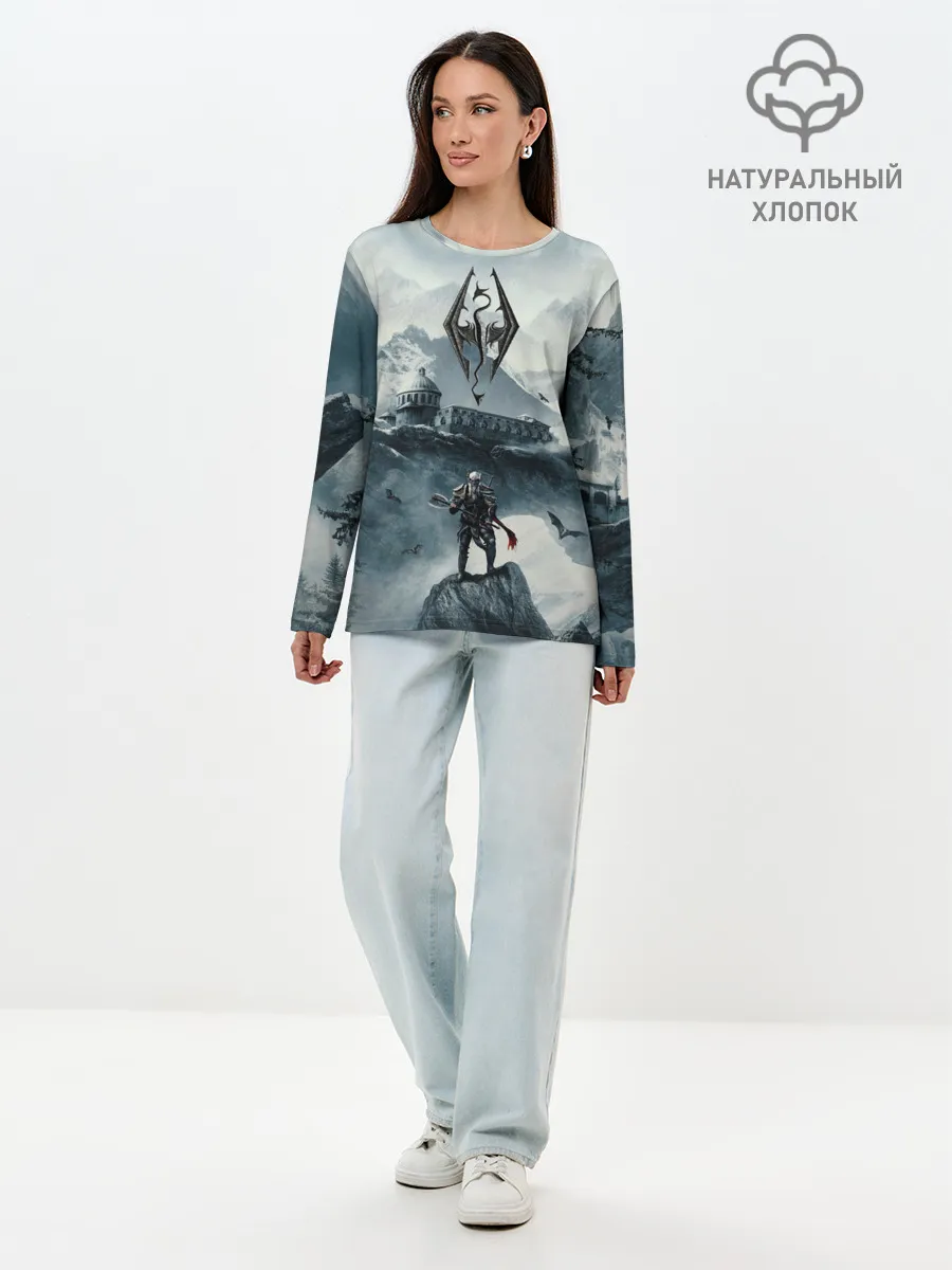 Лонгслив женский. Хлопок / Skyrim Warrior