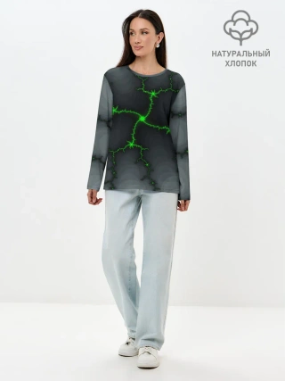 Лонгслив женский. Хлопок / ABSTRACT LED