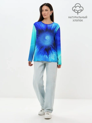Лонгслив женский. Хлопок / КОСМОС