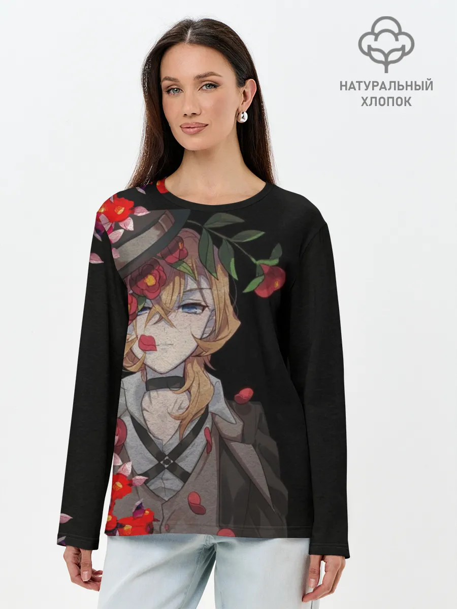 Лонгслив женский. Хлопок / Чуя Накахара. ВЕЛИКИЙ ИЗ БРОДЯЧИХ ПСОВ