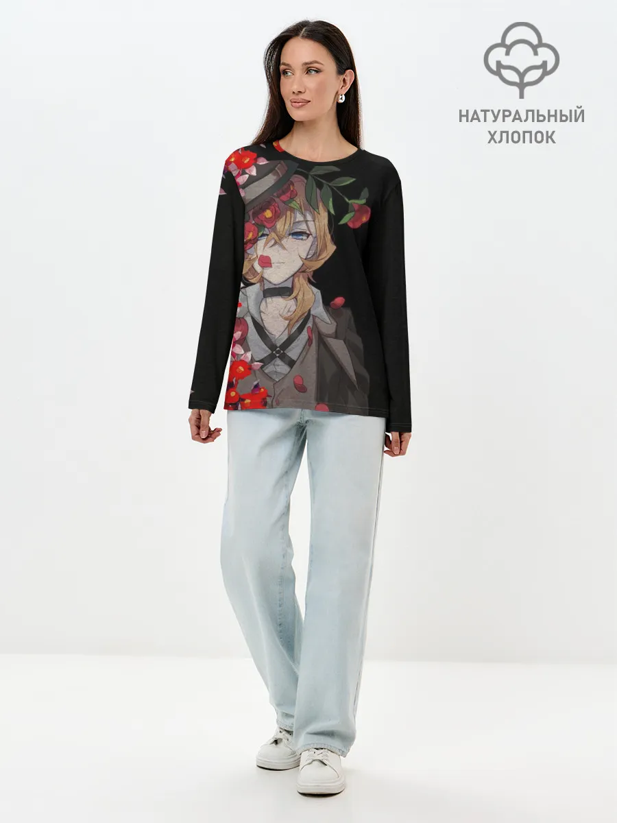 Лонгслив женский. Хлопок / Чуя Накахара. ВЕЛИКИЙ ИЗ БРОДЯЧИХ ПСОВ