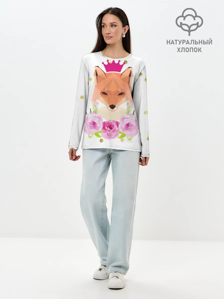 Лонгслив женский. Хлопок / Лиса