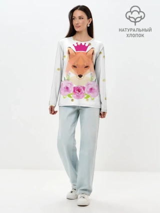 Лонгслив женский. Хлопок / Лиса