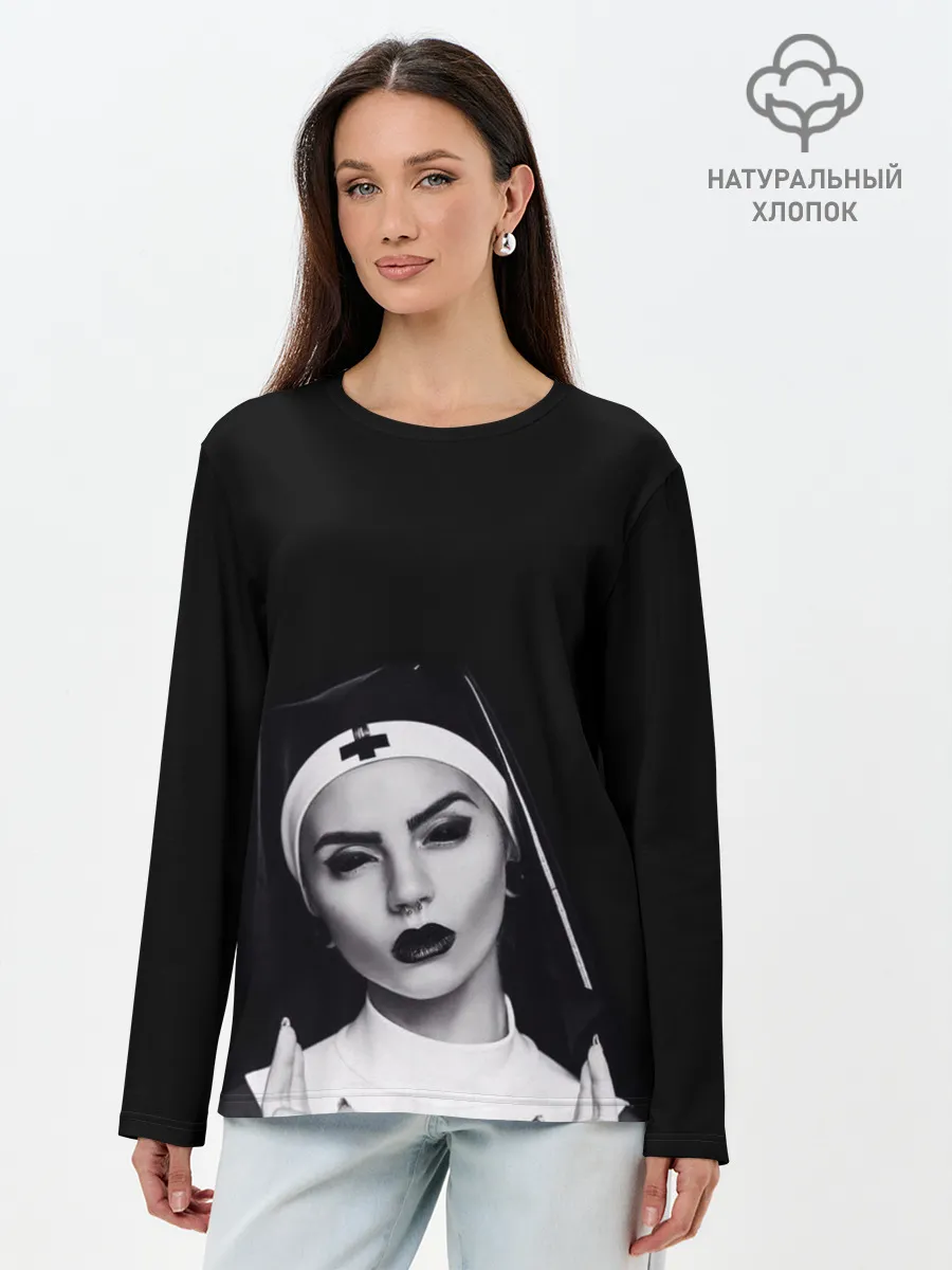 Лонгслив женский. Хлопок / МОНАХИНЯ