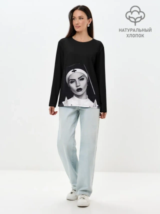 Лонгслив женский. Хлопок / МОНАХИНЯ