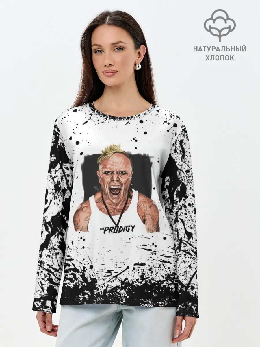Лонгслив женский. Хлопок / THE PRODIGY | ПРОДИДЖИ