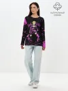 Лонгслив женский. Хлопок / Кира джоджо фиолетовые брызги