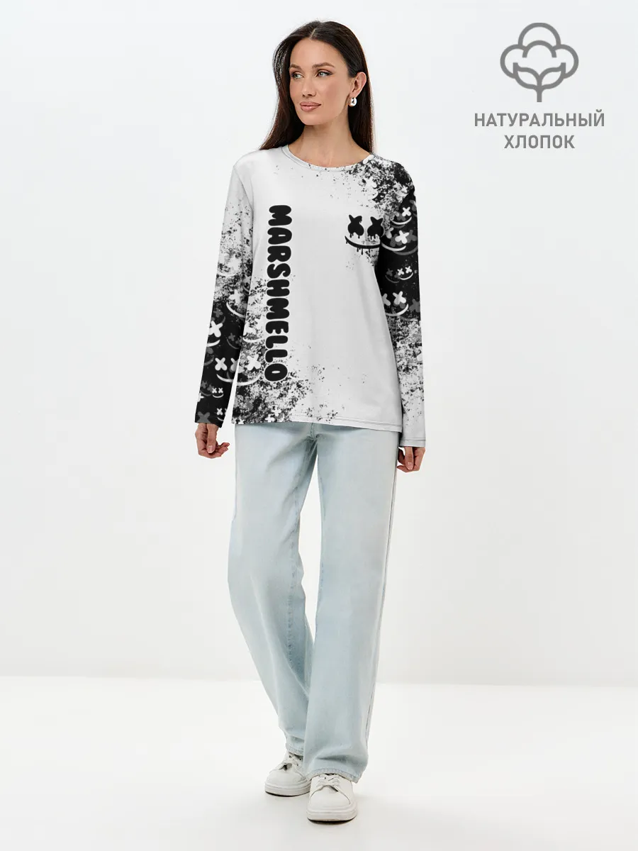 Лонгслив женский. Хлопок / Marshmello