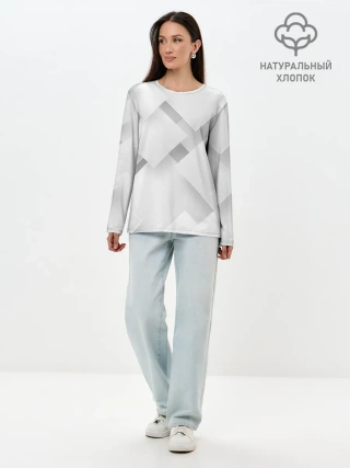 Лонгслив женский. Хлопок / Геометрическая Абстракция