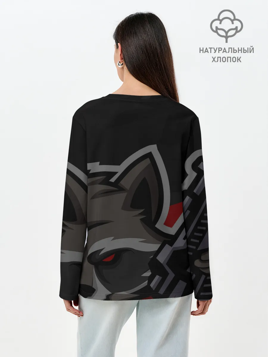Лонгслив женский. Хлопок / Форма Bad Raccoon
