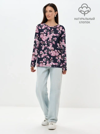 Лонгслив женский. Хлопок / Сакура