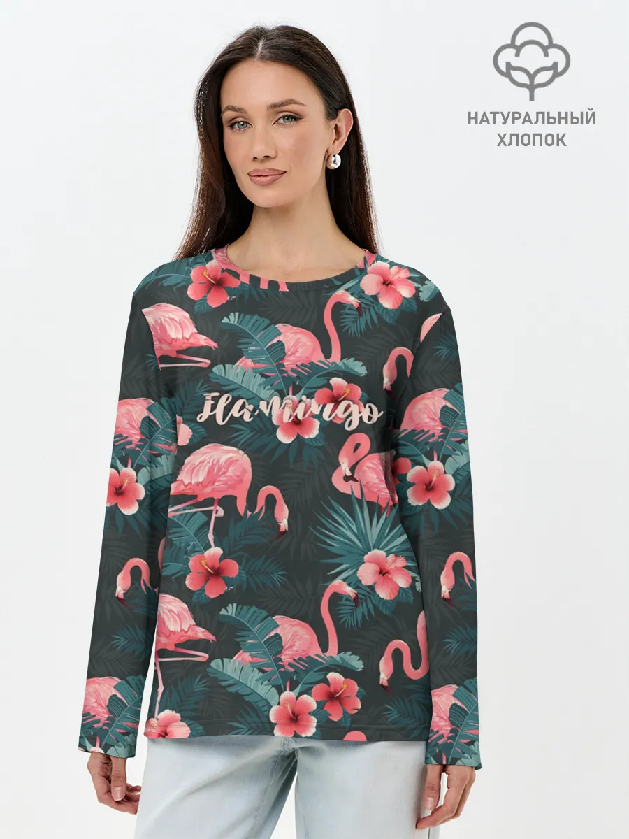 Лонгслив женский. Хлопок / Flamingo