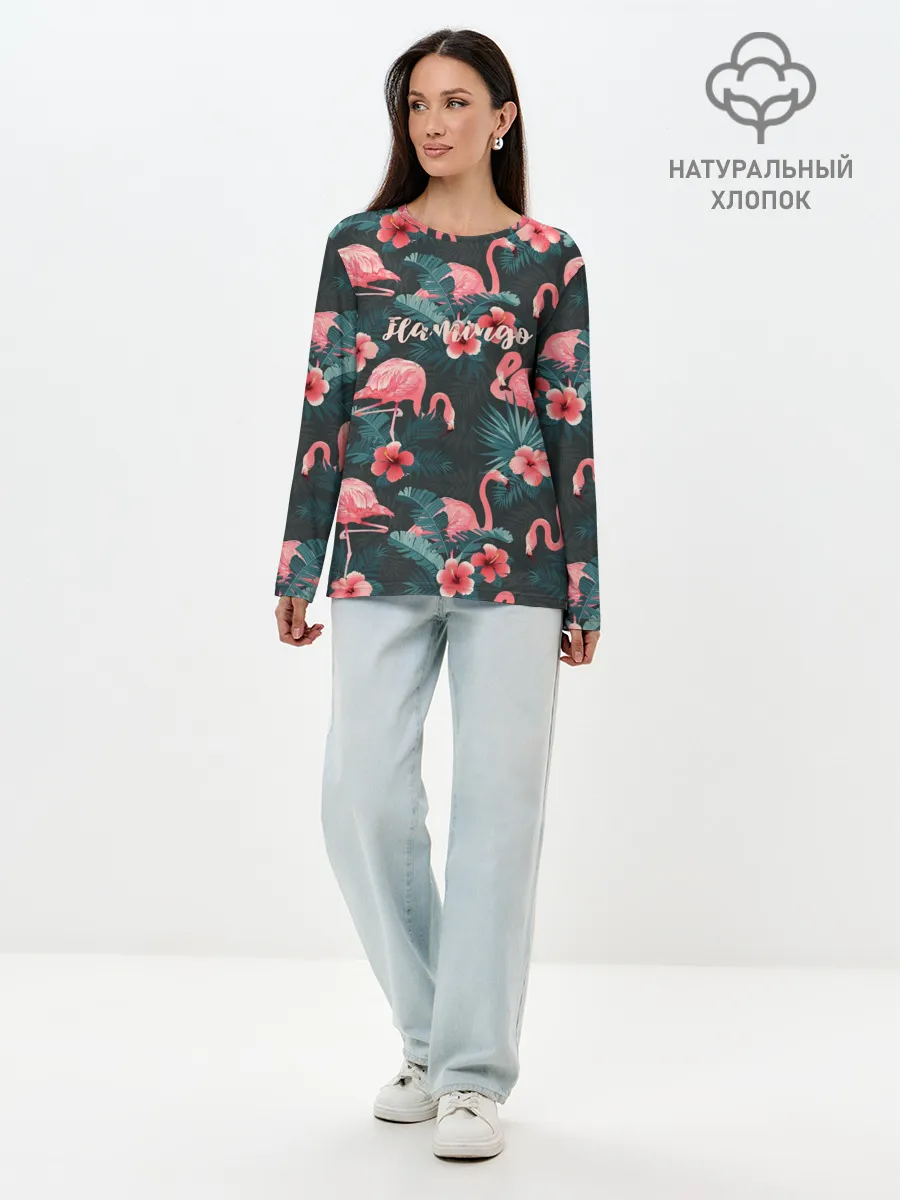 Лонгслив женский. Хлопок / Flamingo
