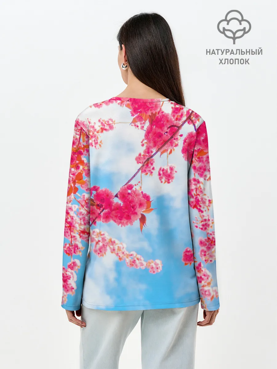 Лонгслив женский. Хлопок / Цветение Вишни