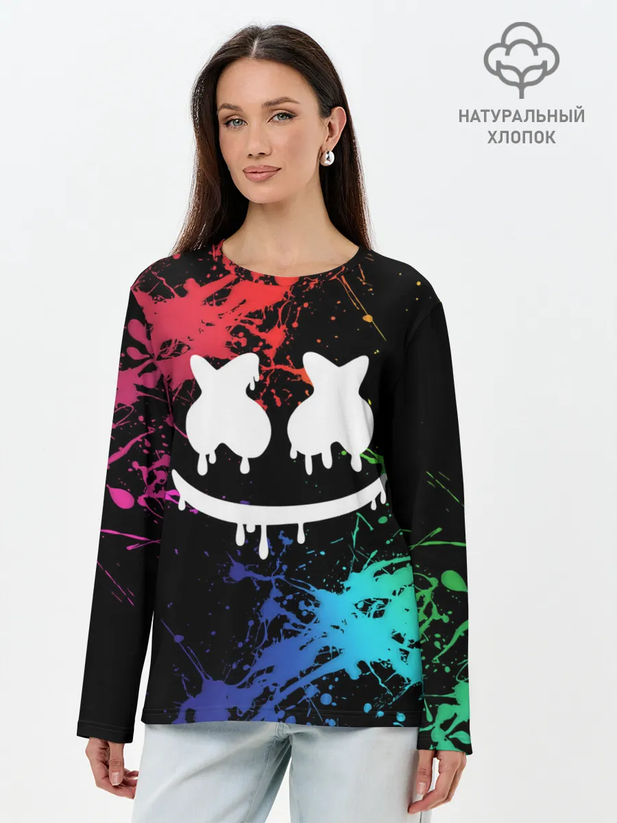 Лонгслив женский. Хлопок / Marshmello