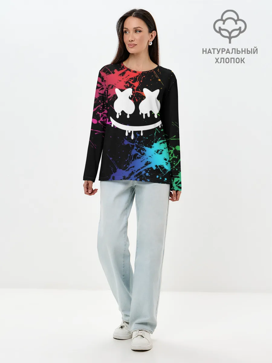 Лонгслив женский. Хлопок / Marshmello